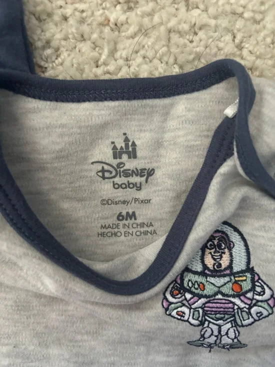 Disney Baby Boys Navy & Gray Buzz Lightyear Long Sleeve Bodysuits - Picture 3 of 3